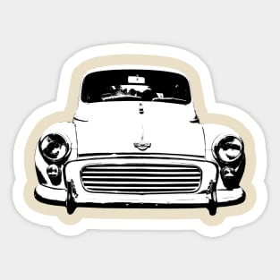 Morris Minor 1960s British classic car monoblock black and white Sticker